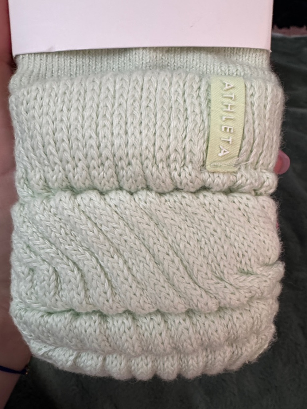 NWT M/L Athleta Cloud Scrunch Socks in light Green - Picture 4 of 4